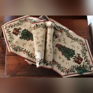 Festive Christmas Tree Table Runner